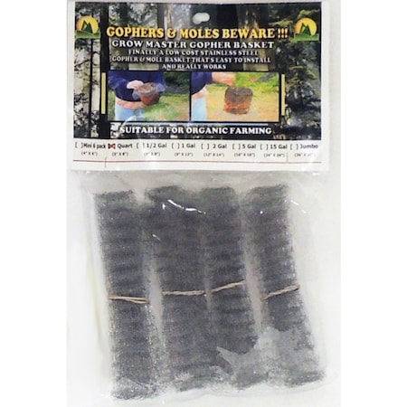 Grow Master Grow Master 6 in. W Gray Stainless Steel Gopher Wire Basket, PK4 5840